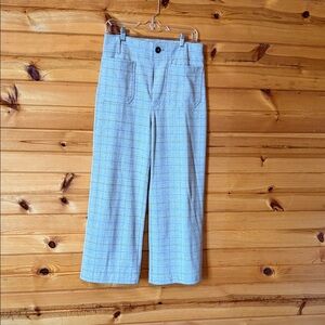 Maeve The Colette Cropped Knit Plaid Pants sz 30 Grey